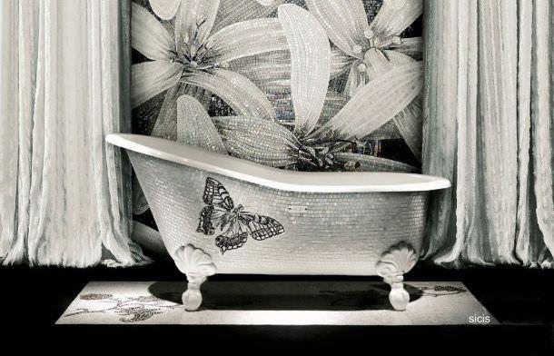 mosaico bagno a farfalla vincenzo greco